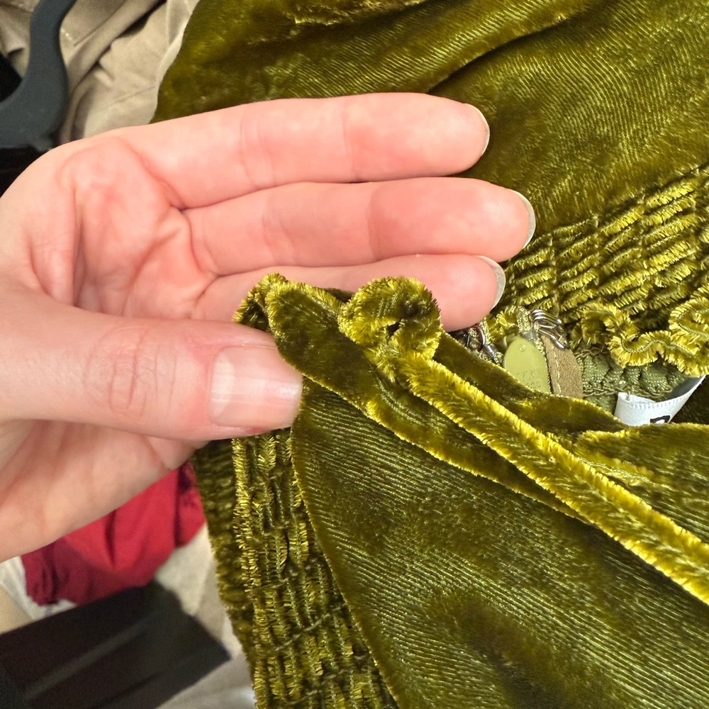 Reformation Olive Green Velvet Dress - Picture 4 of 4